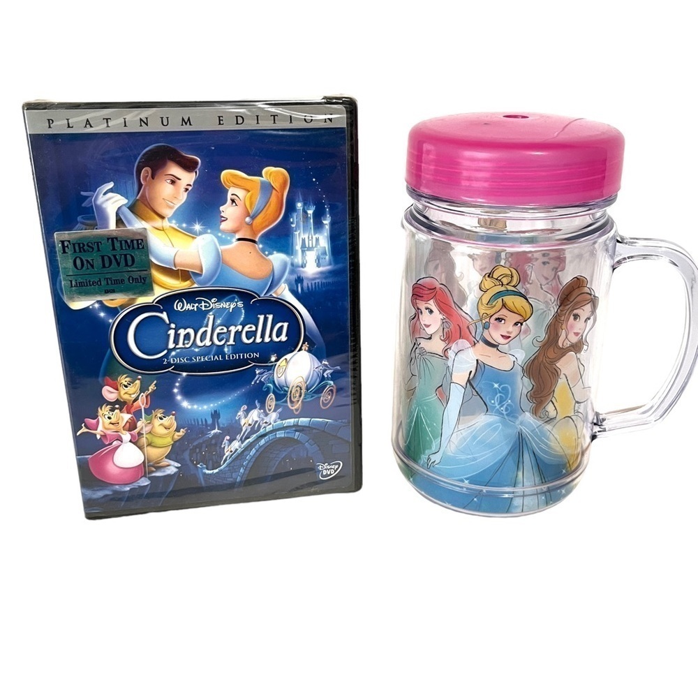 New Walt Disney’s Cinderella Special Ed. 2 Disc Set Platinum Edition with Cup